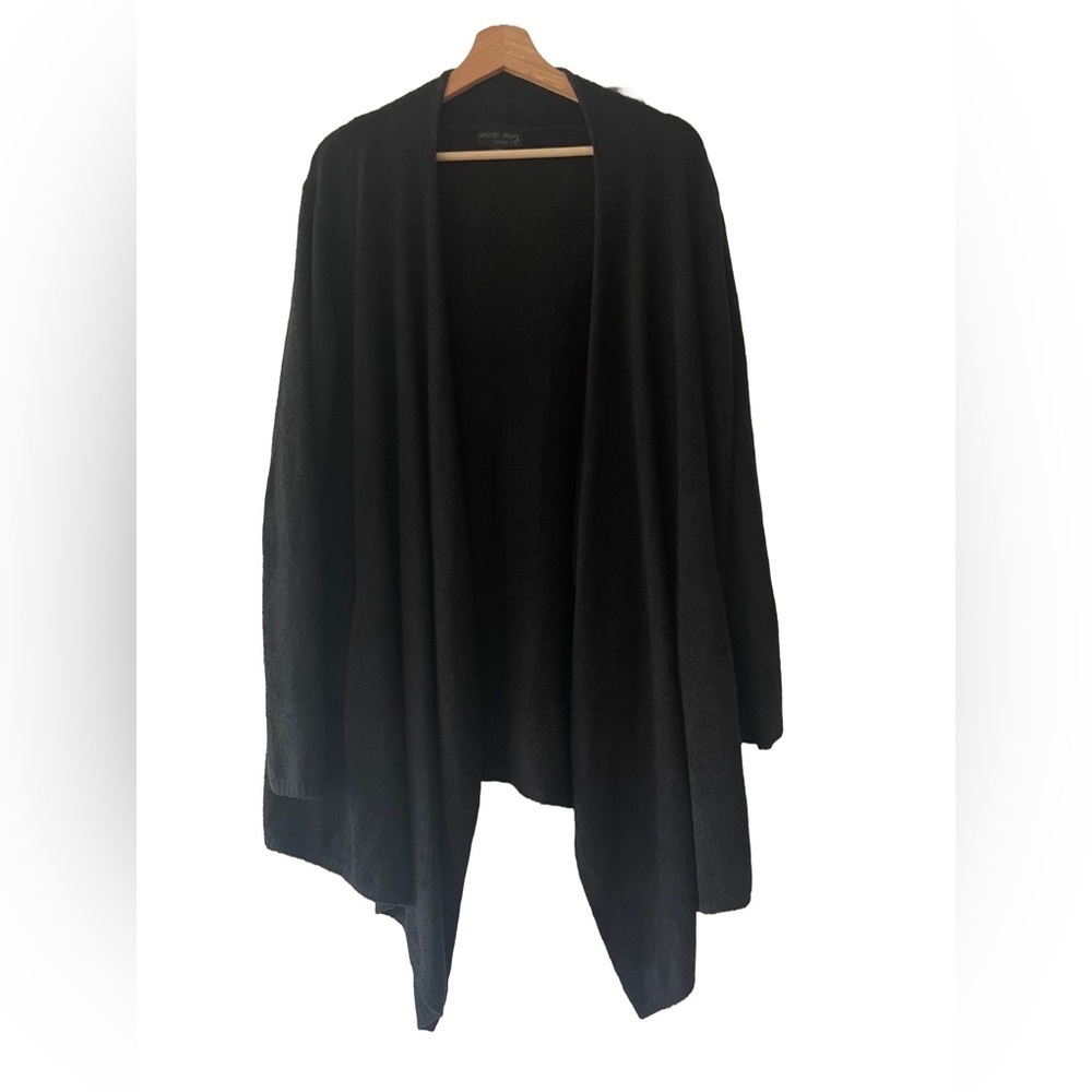 Barefoot‎ Dreams Cozy Lite Weekend Wrap Black Cardigan Size L/XL EUC
